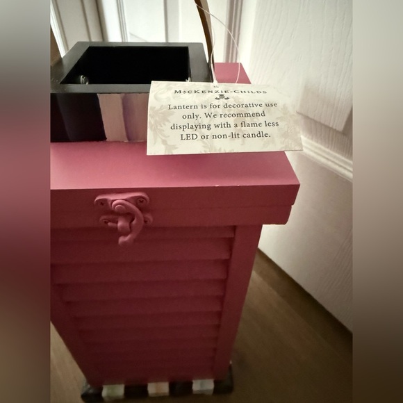 Mackenzie Childs Pink Shutter Lantern - Picture 10 of 10